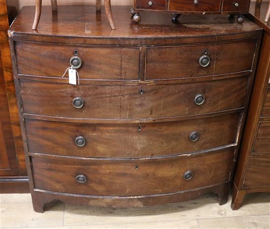A Regency mahogany bow fronted chest of drawers W.114cm